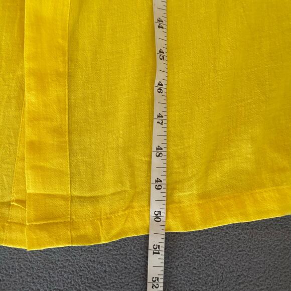 Vtg 80s 90s Two Potato Button Down Tie Back Short Sleeve Maxi Dress M Yellow NOS - Picture 14 of 16